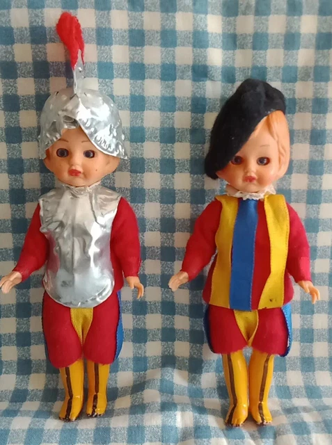2- 5" Vintage Guard Soldier Sleepy Eye Dolls