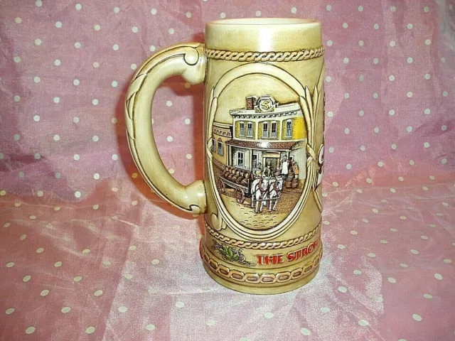 Vtg, "Stroh's Heritage 200 Years Beer Stein Mug By Ceramarte Brazil", #07707