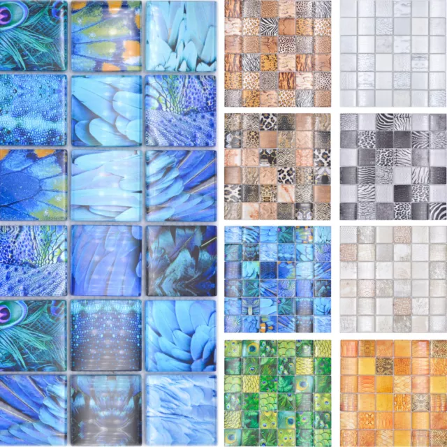 Mosaico Piastrelle Safari Stampa Animale Leopardata Decorativi da Parete
