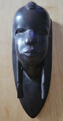 VTG Hand Carved Ebony Wood Wall Hanging African Women