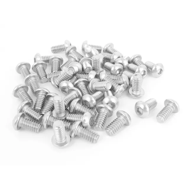 50pcs 1/4"-20x1/2" eacier inoxydable hexagonales creux bouton vis à tête Boulons