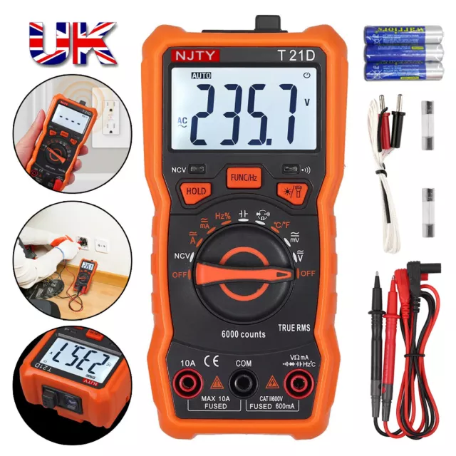 Digital Multimeter RMS Multi Meter Voltmeter Ammeter Ohmmeter DC/AC VOLT AMP *UK