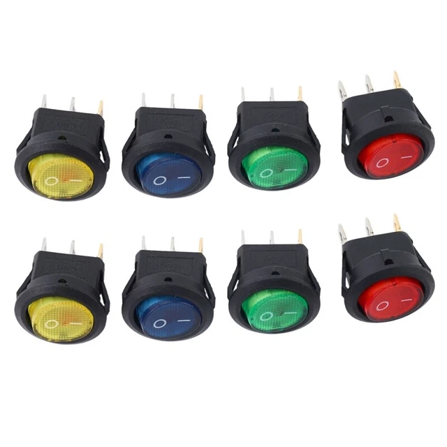 8x12V LED Illuminated Rocker On-Off Switch SPST Switch Light Car BooX7M3