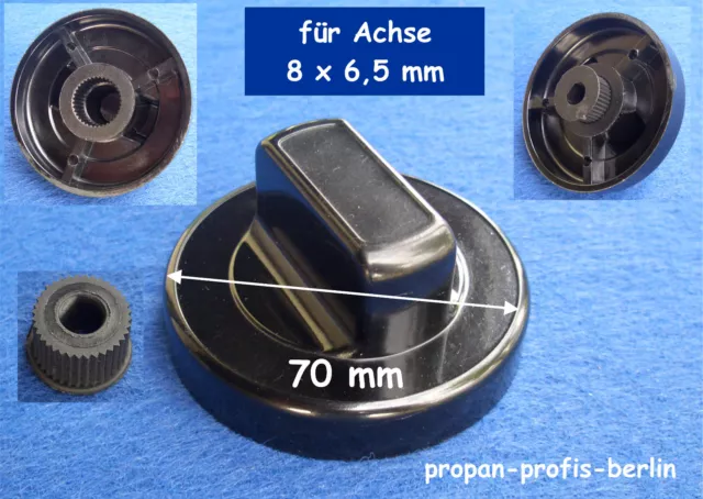 Hahnknebel Knebel Regulierknebel für Achse 8 x 6,5 mm (Gasfriteuse/Gasgrill, usw