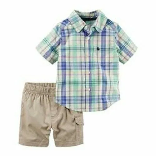Carter's Infant Boys 2pc Button Down Shirt & Shorts Set Size 3 Months NWT