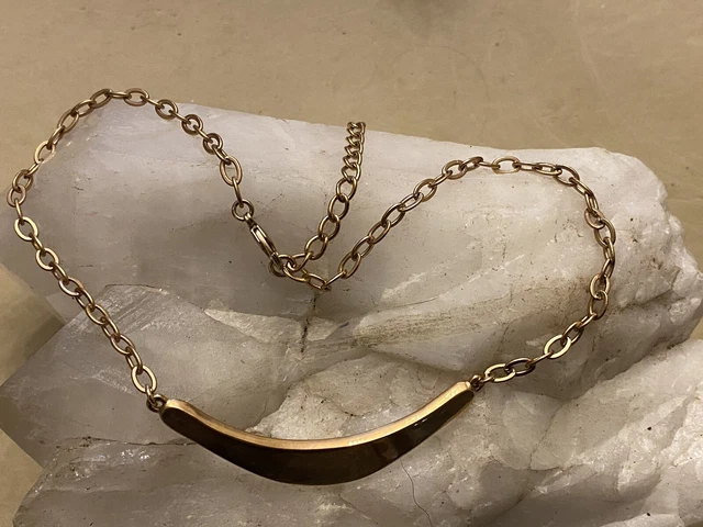 Vintage RARE Robert Lee Morris RLM SOHO Modernist Gold Plated Collar Necklace