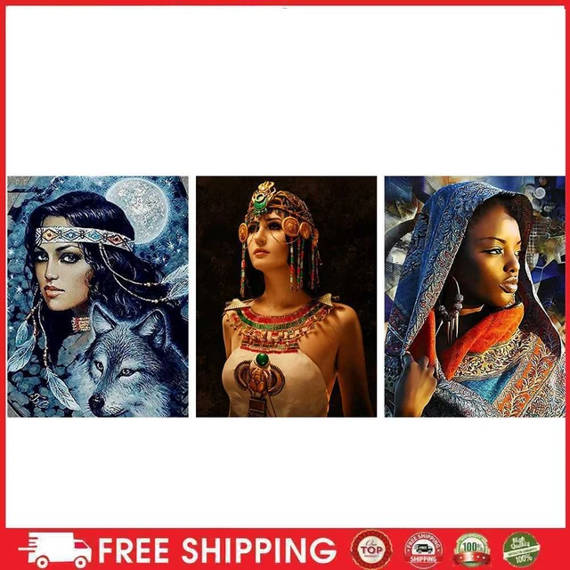 Pintura de diamantes de mujer india