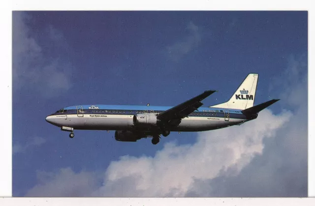 KLM Royal Dutch Airlines Boeing 737-406, London's Heathrow Airport UK Postcard