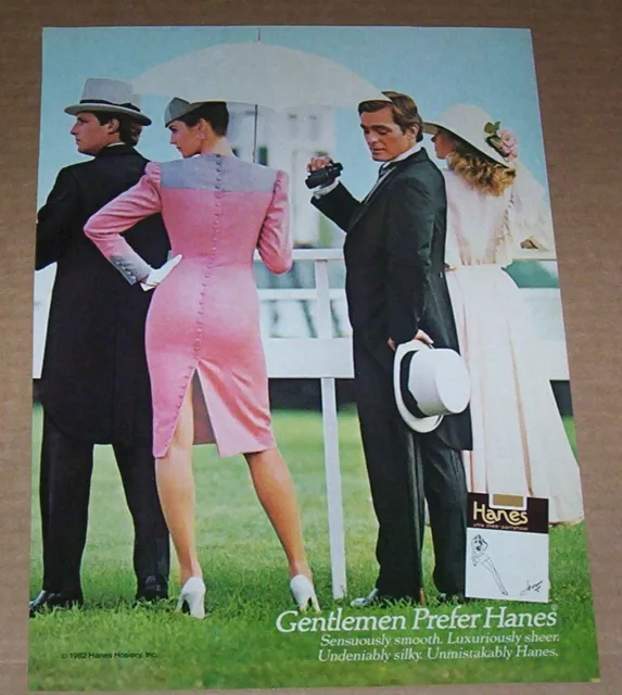 1983 PRINT AD - Hanes Pantyhose SEXY GIRL Gentlemen Prefer hosiery ...