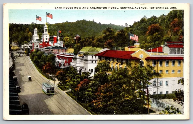 Hot Springs Arkansas~Downtown Central Avenue~Bath House~Arlington Hotel~1920s PC