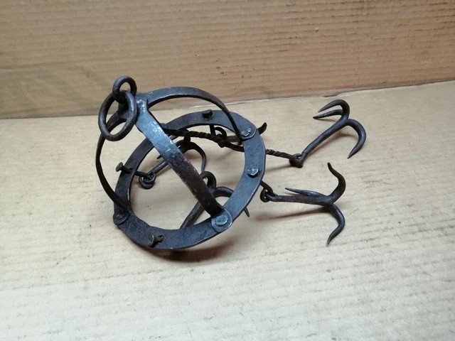 Vintage Antique Hand Forged Well Hook, Antique Forged Hooks, Wrought Iron. 2