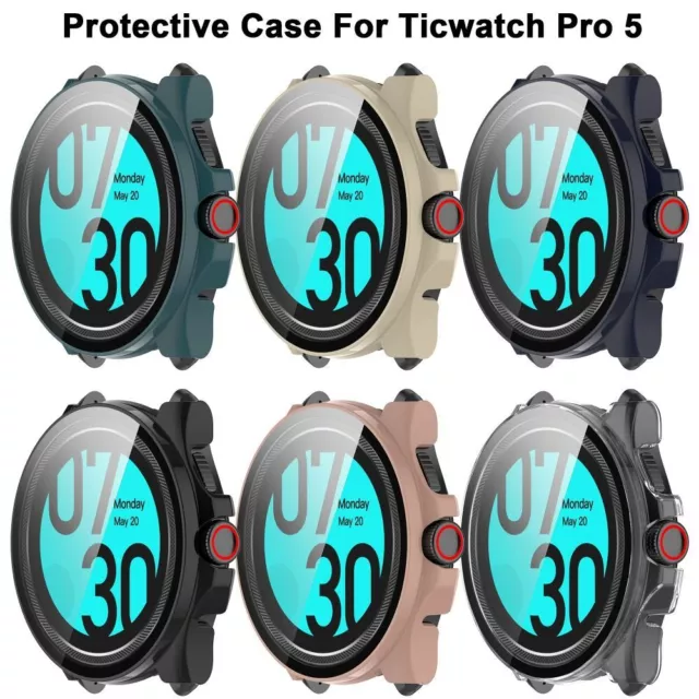 Tempered Protective Case PC Cover Shell for Ticwatch Pro 5 Smart Watch