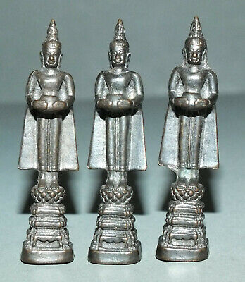 Three Metal Buddha Talisman Charms small Figures Thailand