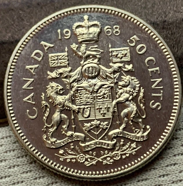 1968 Canada 50 Cents Coin Proof Like Nickel Composition   #M379