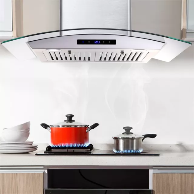 30in Wall Mount Range Hood Stainless Steel Kitchen Stove Vent Sliver 3-Speed New