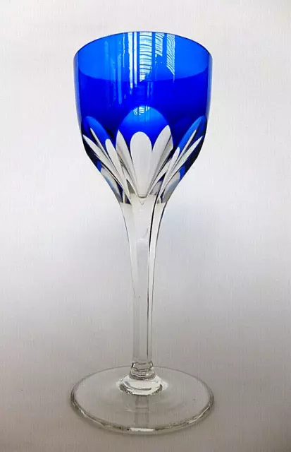 Wunderschöner Römer / Weinglas kobaltblau  Val Saint Lambert