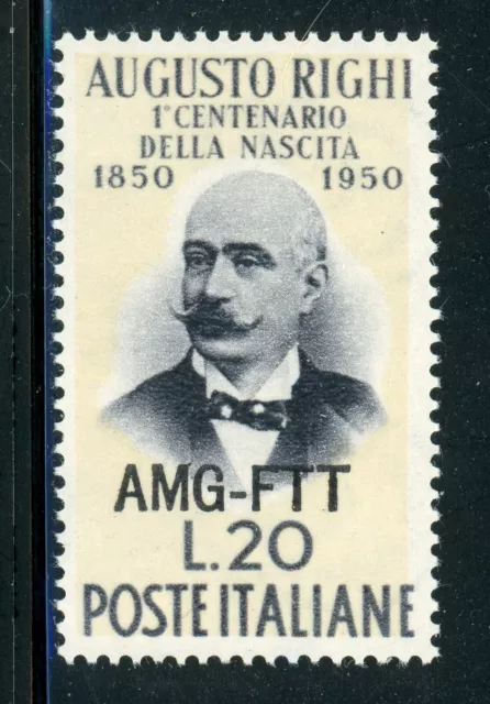 AMG-FTT Trieste MNH: Scott #89 20l Augusto RIGHI 1950 CV$9+