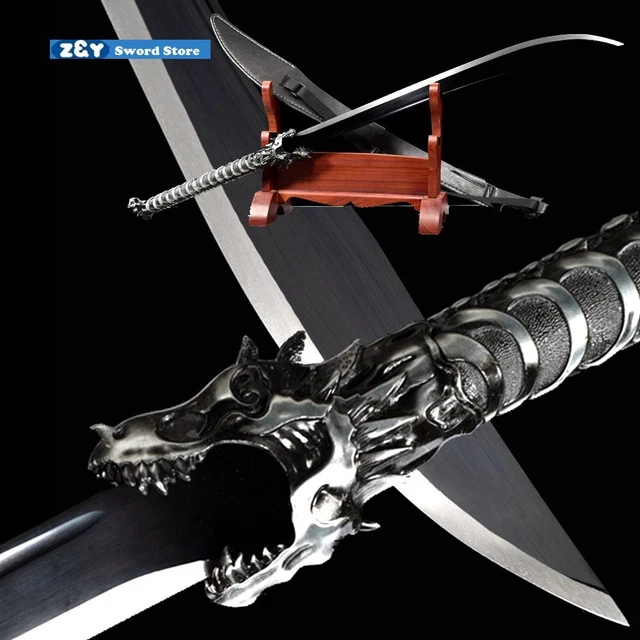 DRAGON SABER METAL Handle Broadsword WUSHU Manganese Steel Da Dao