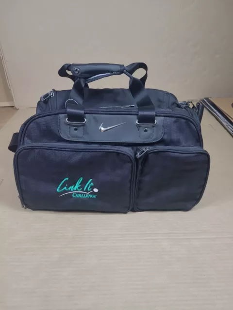 Nike Departure Golf Duffel Bag Carry On Black NWT Linnk It Challeng Logo