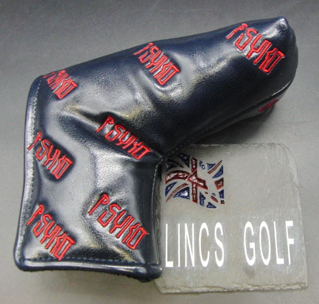 LUXURY PSYKO GOLF EmbroideredLogo Genuine Leather Putter Head Cover £