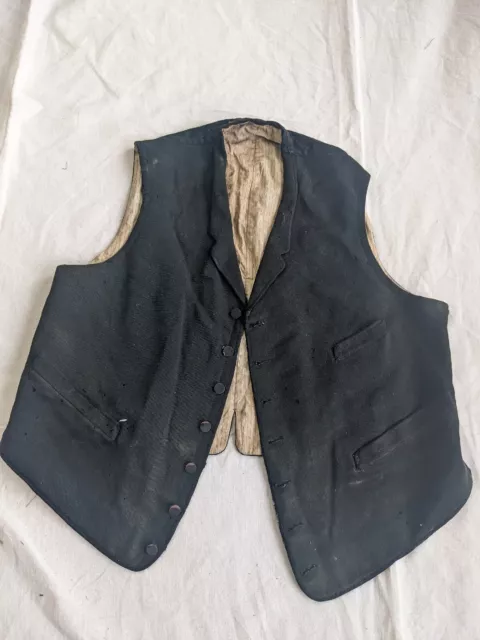 Antique 1900 or 19th century mens waistcoat damaged
