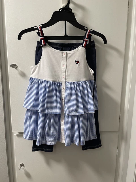 Girls Tommy Hilfiger Striped Summer Outfit Size 8/10 NWT