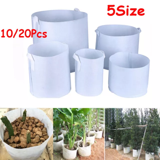 10/20Pcs 5 Size Round Fabric Pots Plant Pouch Root Container Grow Bag Aeration