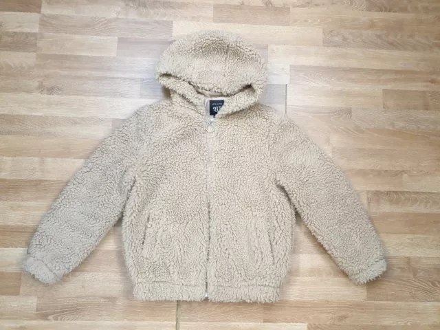 NEW LOOK Jacket Girls Age 10-11 Years Brown Hooded Faux Fur Jacket