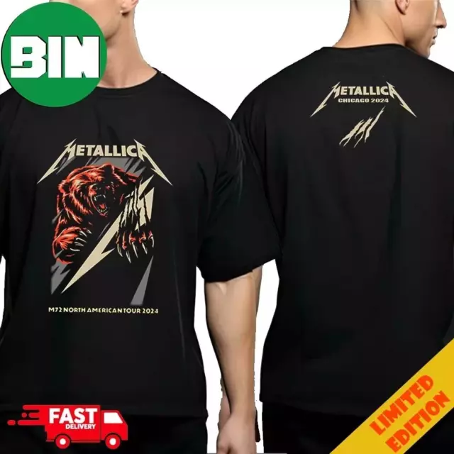 METALLICA M72 CHICAGO North American Tour 2024 August 8 Tshirt 17.99