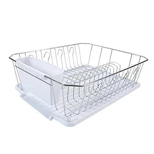 Kitchen Details 3 Piece Dish Rack | Drying Rack Cutlery Basket & Drainboard T...