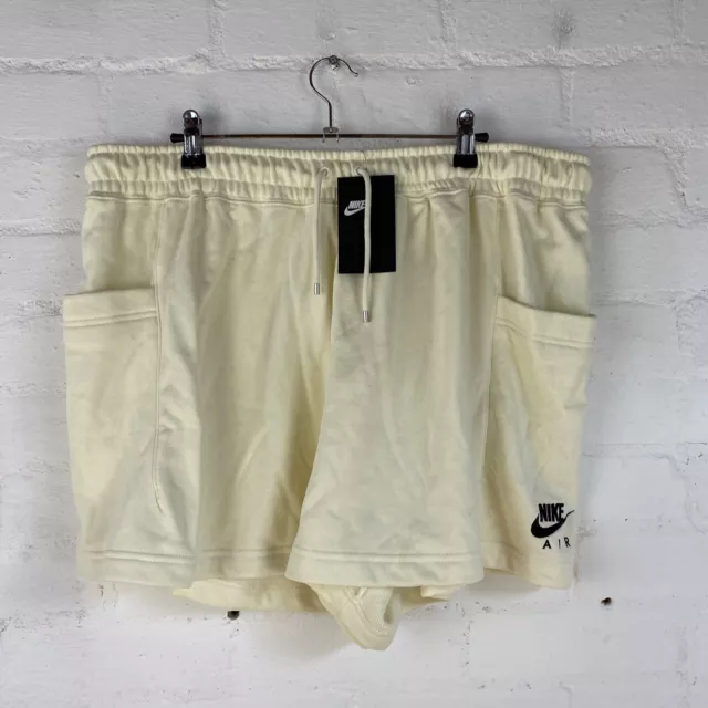 Nike Air high rise fleece shorts in off-white