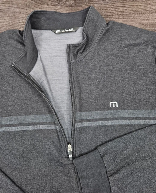 TRAVIS MATHEW MEN'S XXL Grey 1/4 Zip Pullover Golf Sweater 43.99