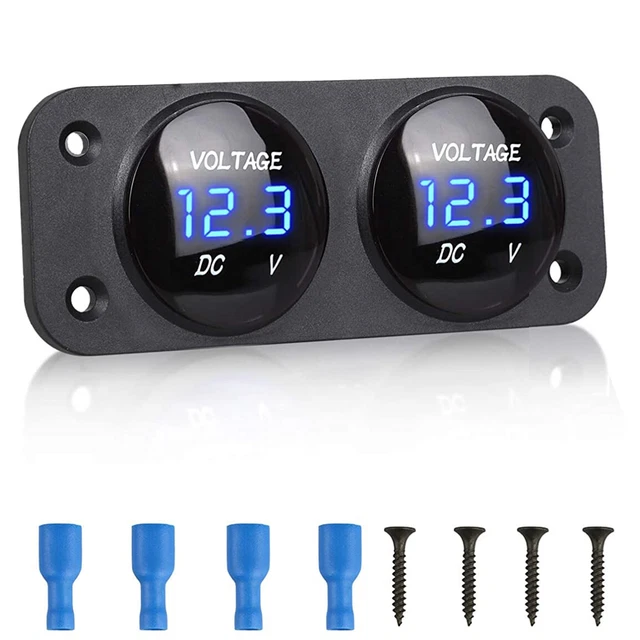 DUAL VOLTMETER 12V Marine Boat Car RV 2 Hole Panel "BLUE" 19.88 PicClick CA