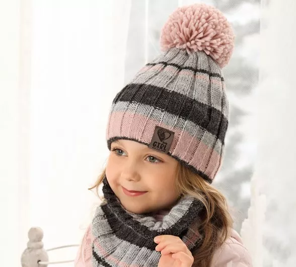 Femme Fille Bonnet Écharpe Lot D'Hiver à Pompon Tricoté Maille Épaisse AJS