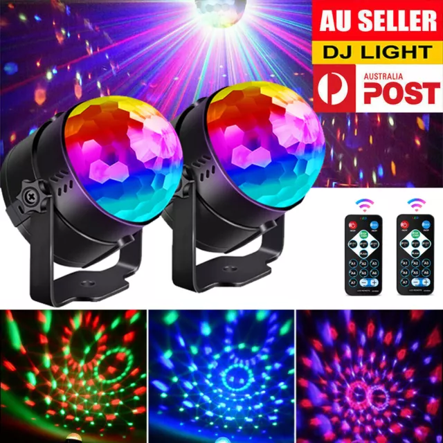 2PCS RGB Disco Party Lights Stage LED Bulb Lamp Projector Effect Light w/Remote