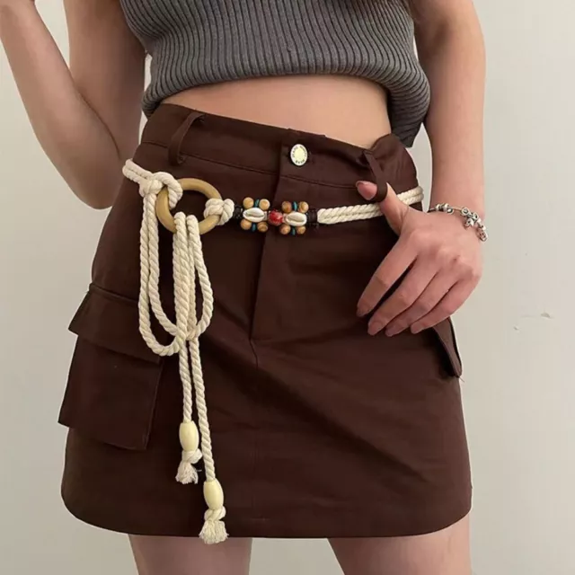 Bohemia Ethnic Style Waist Belt Cotton Linen Rope Waist Chain Trouser Belt