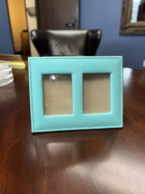 Tiffany & Co Blue Leather Picture Frame 5” X 3.75”