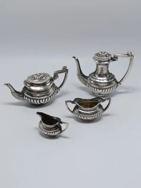 Vintage Sterling Silver Miniature Tea Set Birmingham 1962