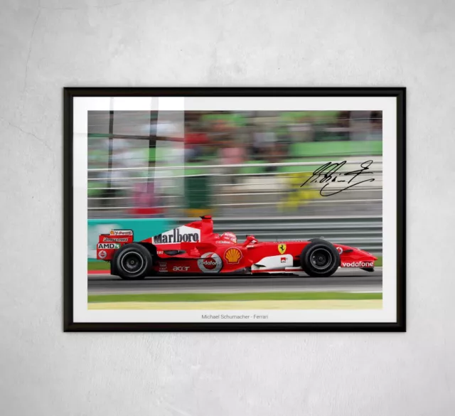 Michael Schumacher Signed Print Photo  Ferrari Framed Gift