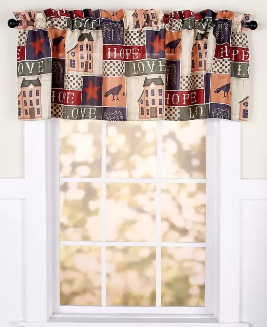 Rustic Country Primitive Collage Bathroom Or Kitchen Window Curtain Valance