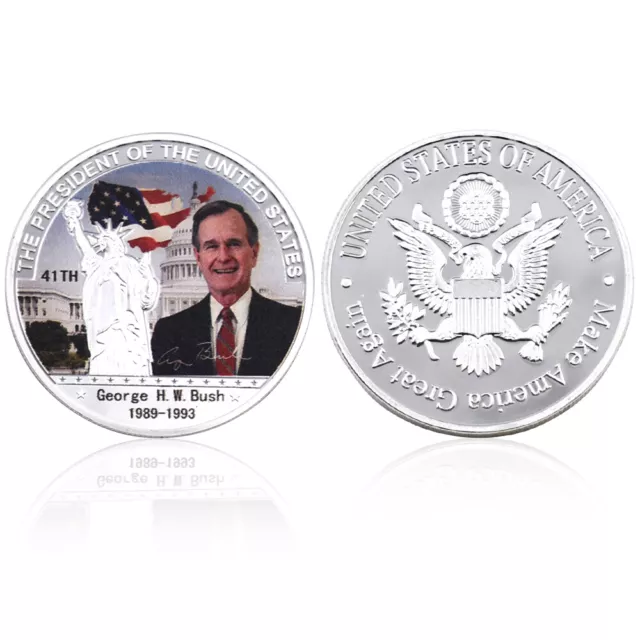 George Herbert Walker Bush President Metal Coin Us 41th President Silver Coin