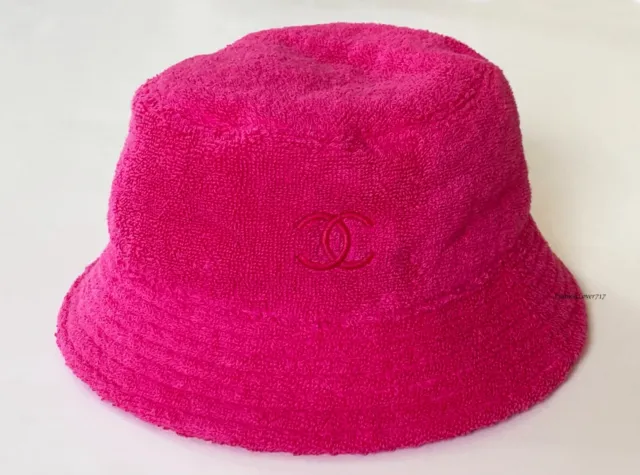 NWT 21P CHANEL Fuchsia Pink Orange Cc Logo Bucket Cloche Hat S £922.54 -  PicClick UK