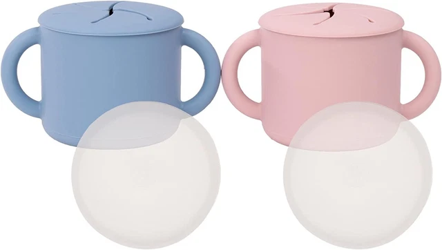 Pack Of 2 Snack Containers, Food Grade Silicone Snack Cups Spill-Proof WeeSprout