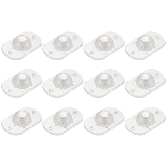 Self Adhesive Caster Wheels, Mini Swivel Paste Universal Pulley (12Pcs-Clear)
