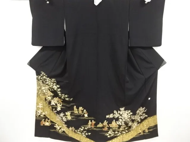 6782586: Japanese Kimono / Vintage Tomesode / Kinsai / Yuraku-Zu / Artist Work