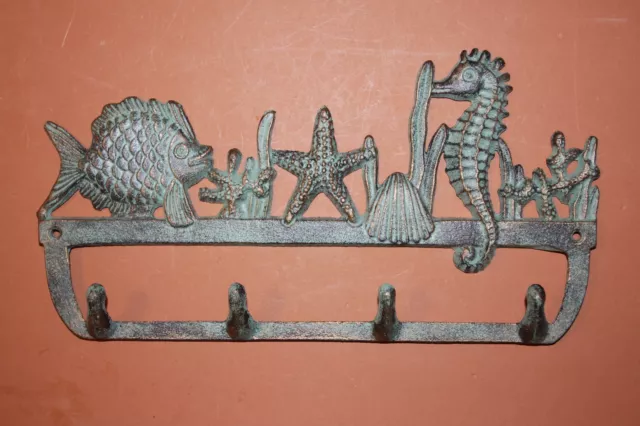 (5), Seahorse Bathroom Towel Hooks, Bronze-look Seahorse Ocean Bathroom Hooks 3