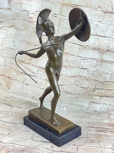 Odysseus Griego Warrior Romano Soldado Firmado Bronce Arte Escultura Estatua