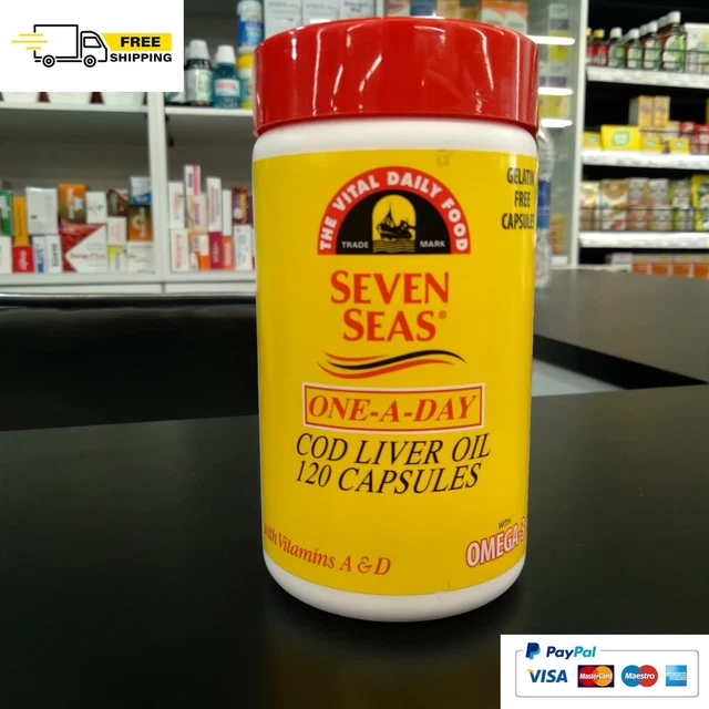 Seven Seas One A Day Pure Cod Liver Oil 120 capsules Supports a Healthy Heart