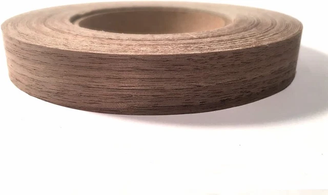 Edge Supply Walnut 7/8" X 25' Roll Preglued, Wood Veneer Edge Banding, Iron on w