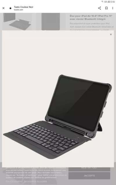 Coque + Clavier Qwerty etui Bluetooth  pour iPad Pro 11  noir neuf TUCANO